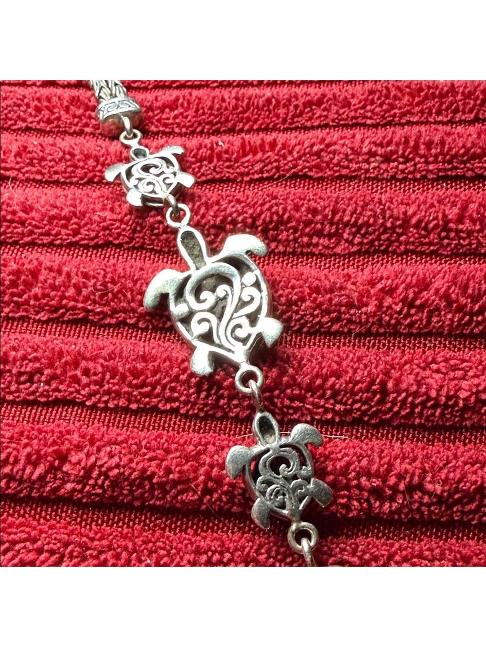 ATI 925 Sterling Silver Bali-Style Turtle Charm Bracelet – Adjustable - Picture 4 of 13